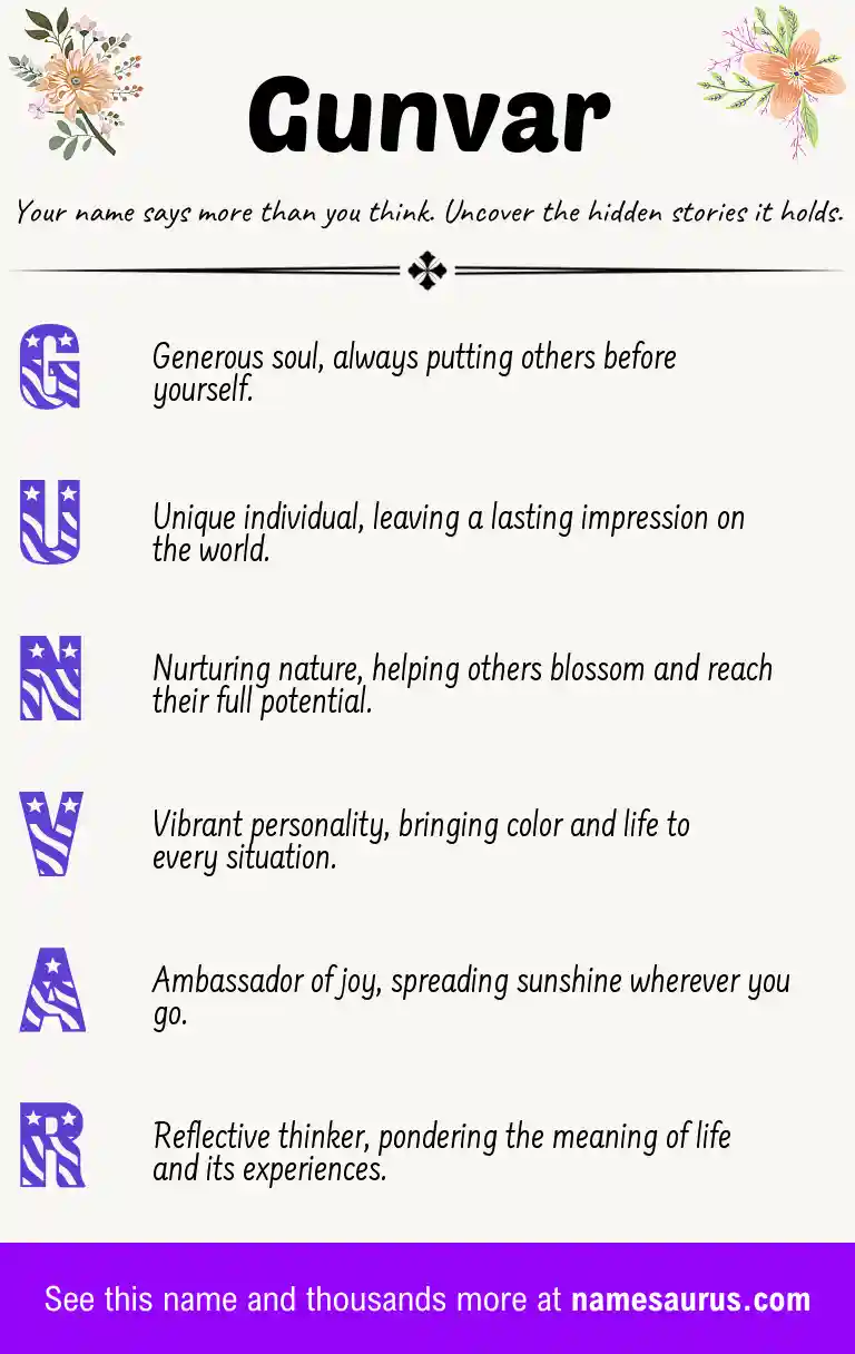 Acrostic poem about Gunvar.