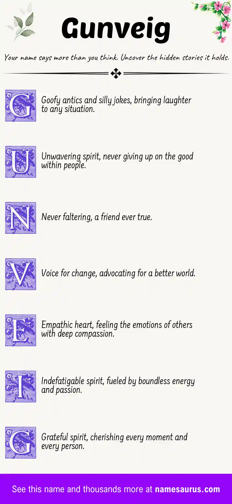 Acrostic poem about Gunveig.