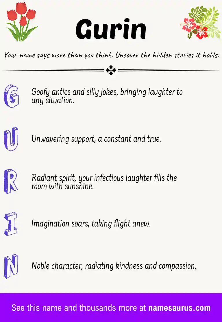 Acrostic poem about Gurin.