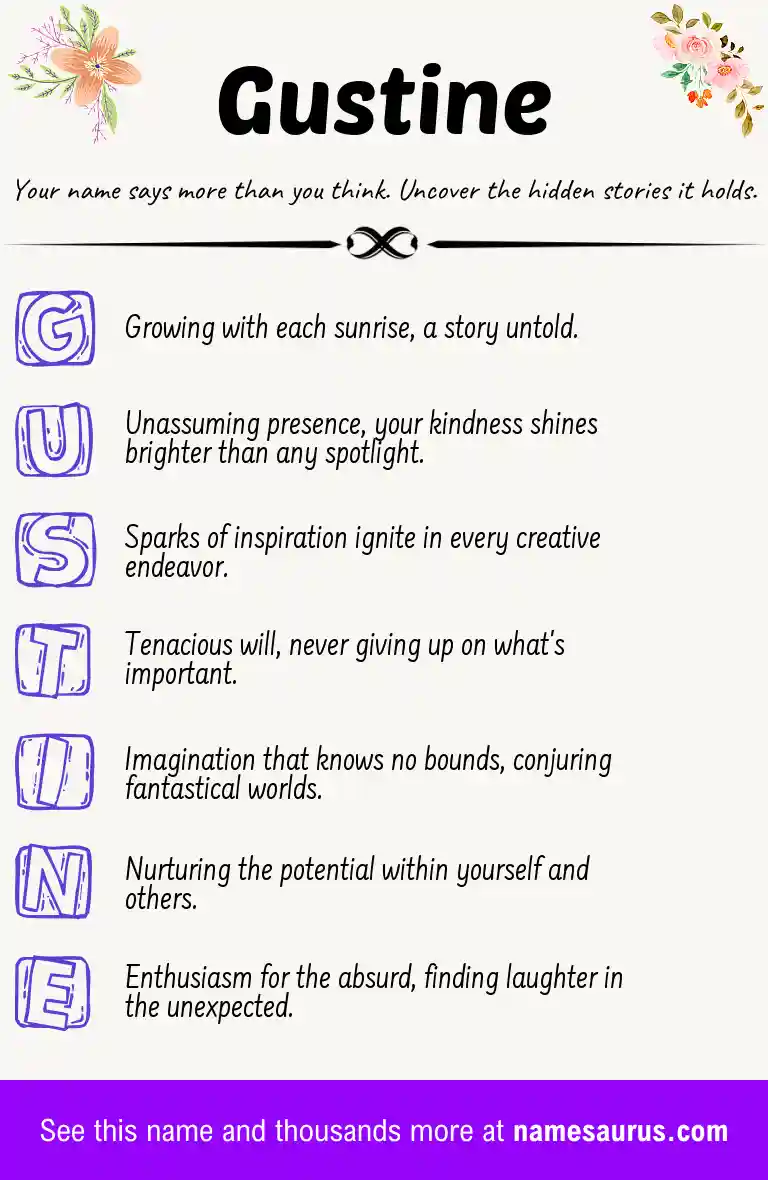 Acrostic poem about Gustine.