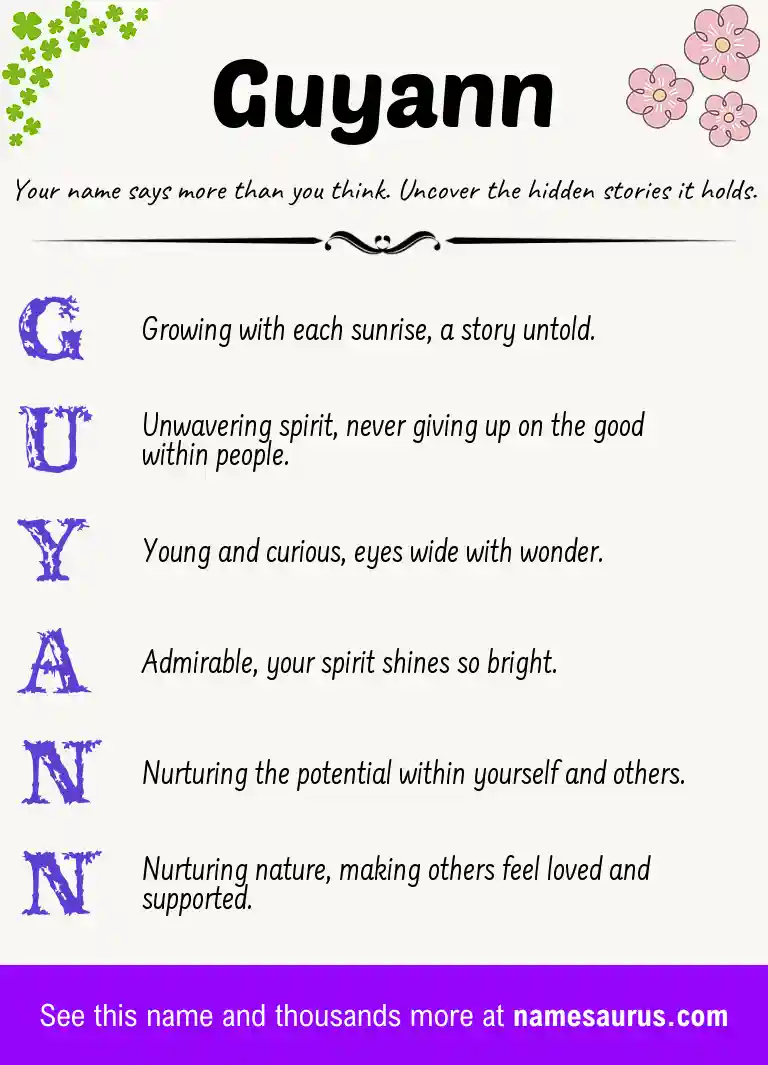 Acrostic poem about Guyann.