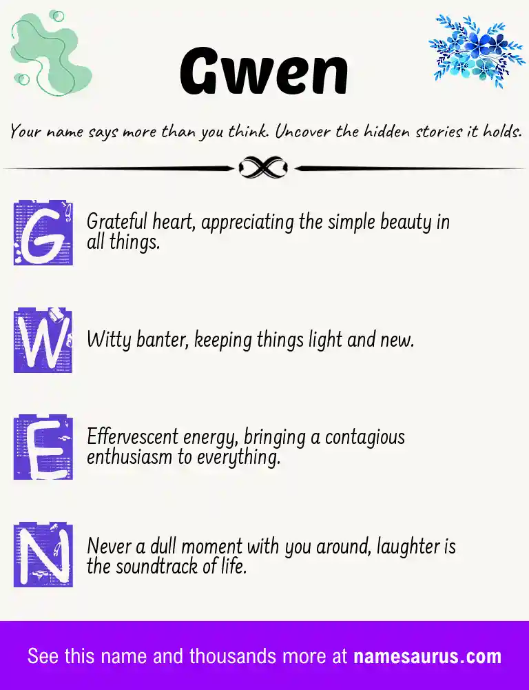Acrostic poem about Gwen.