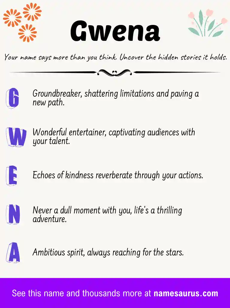 Acrostic poem about Gwena.