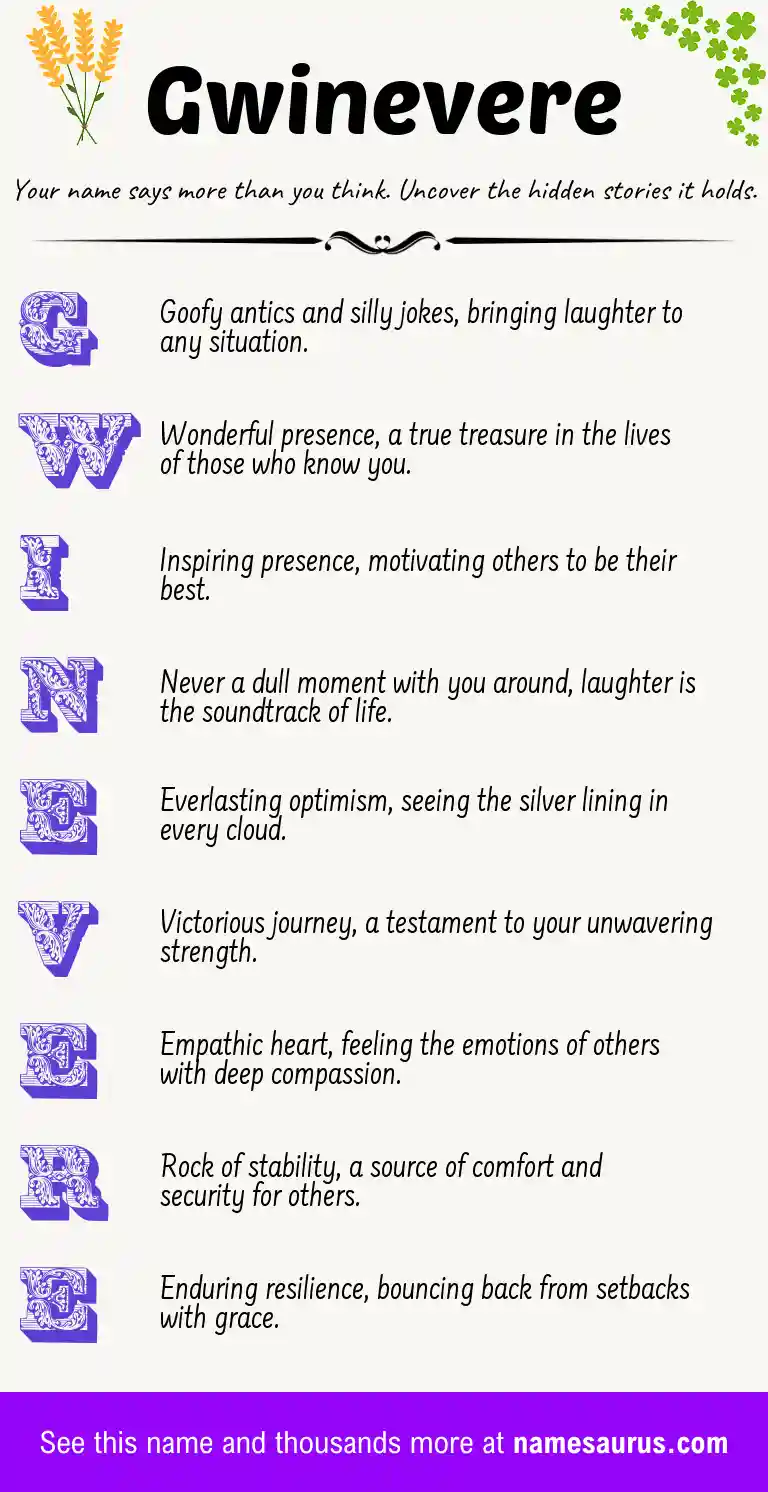 Acrostic poem about Gwinevere.