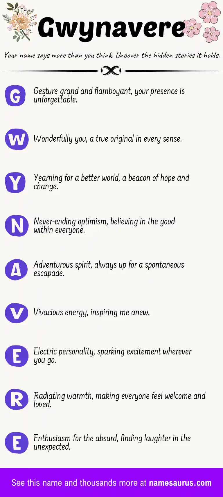Acrostic poem about Gwynavere.