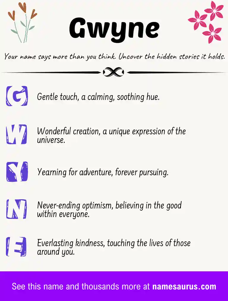 Acrostic poem about Gwyne.