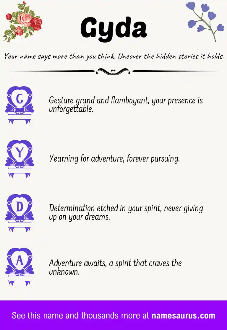 Acrostic poem about Gyda.
