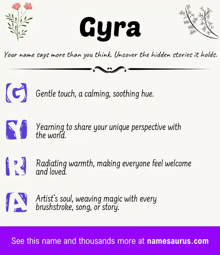 Acrostic poem about Gyra.