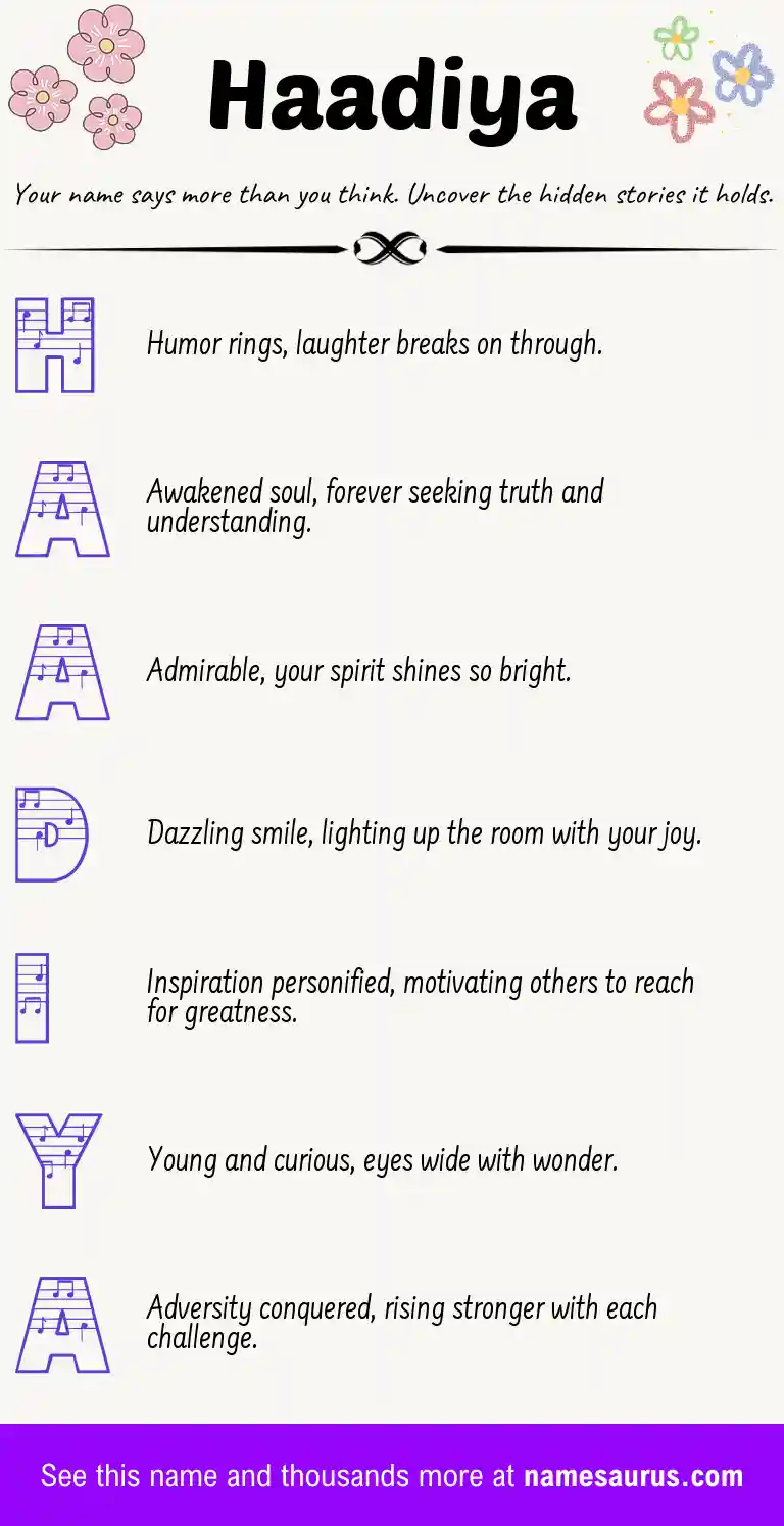 Acrostic poem about Haadiya.