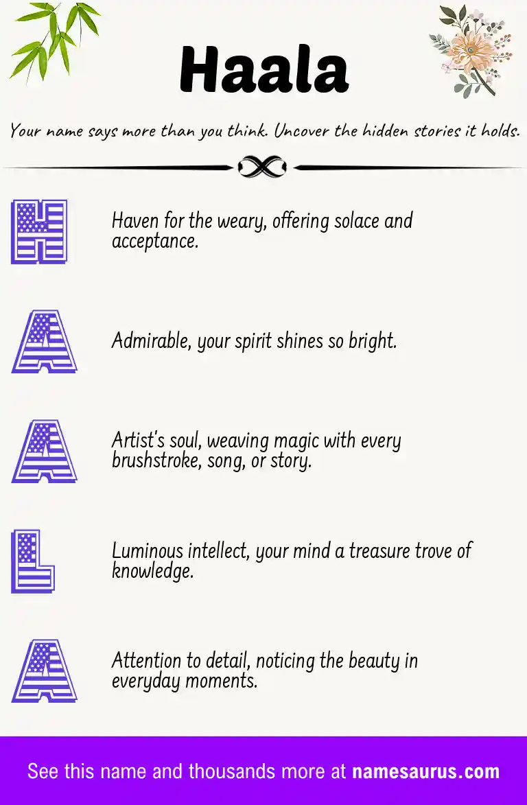 Acrostic poem about Haala.