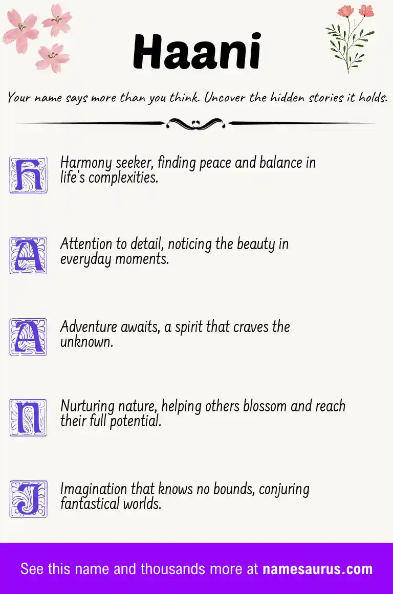 Acrostic poem about Haani.
