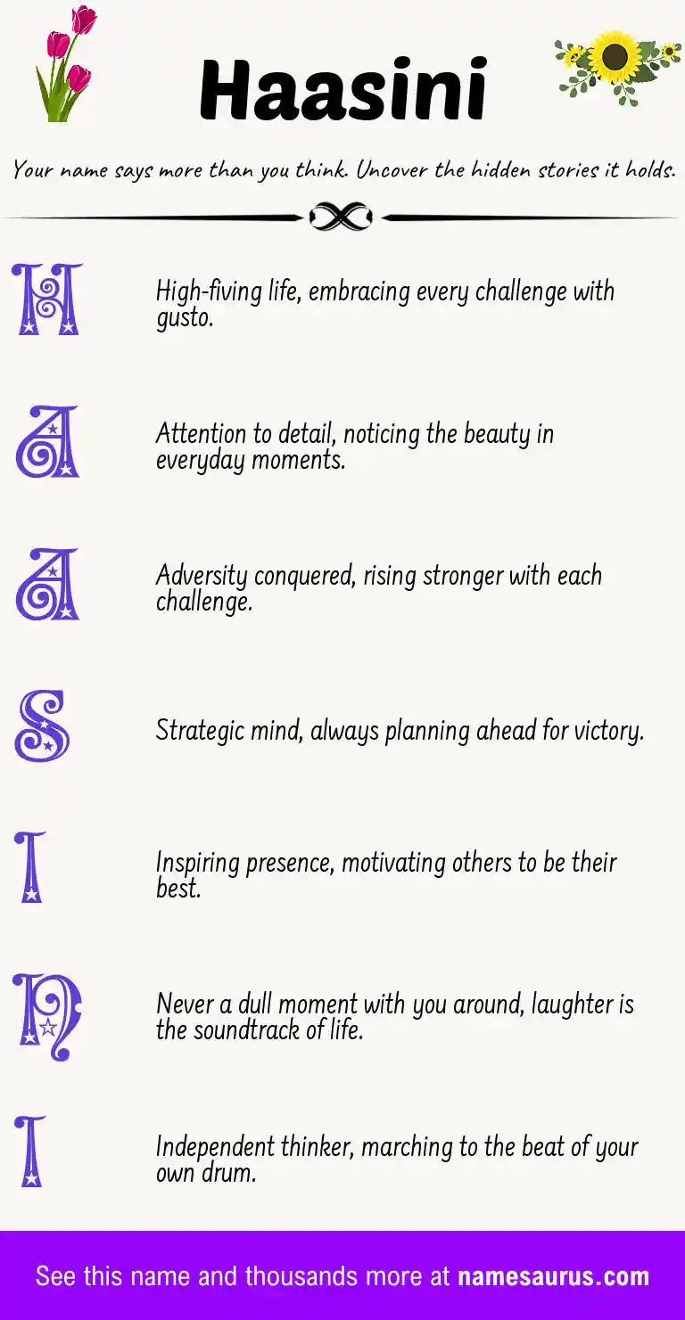 Acrostic poem about Haasini.