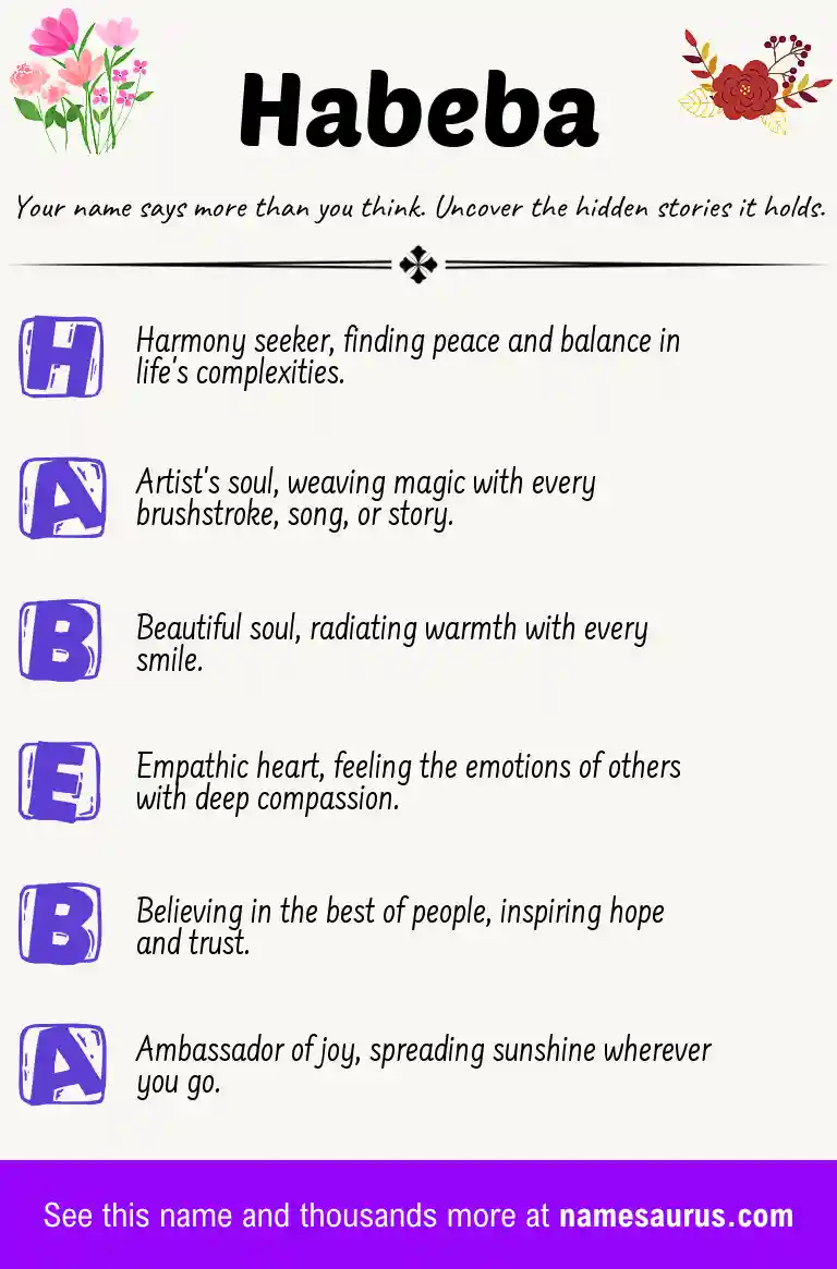 Acrostic poem about Habeba.