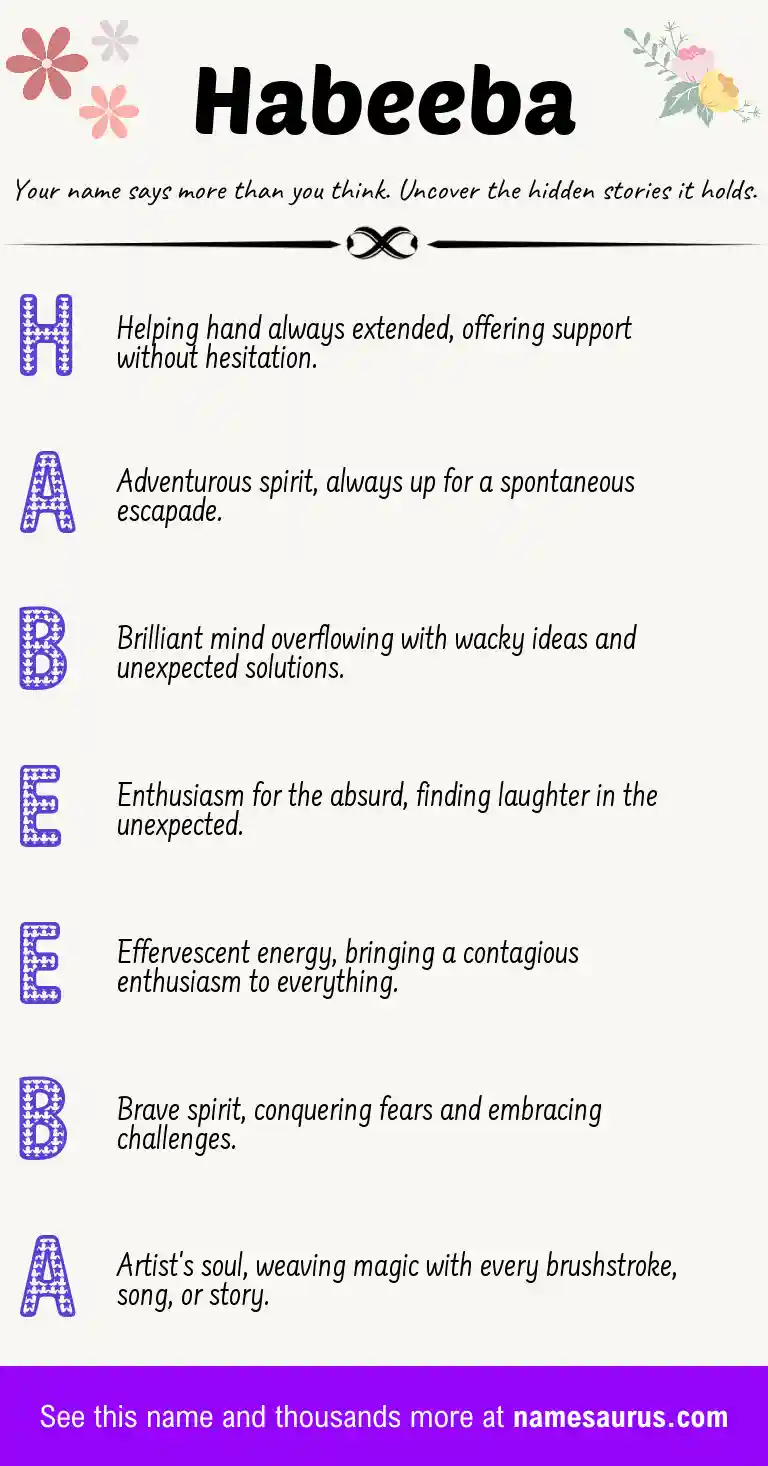 Acrostic poem about Habeeba.