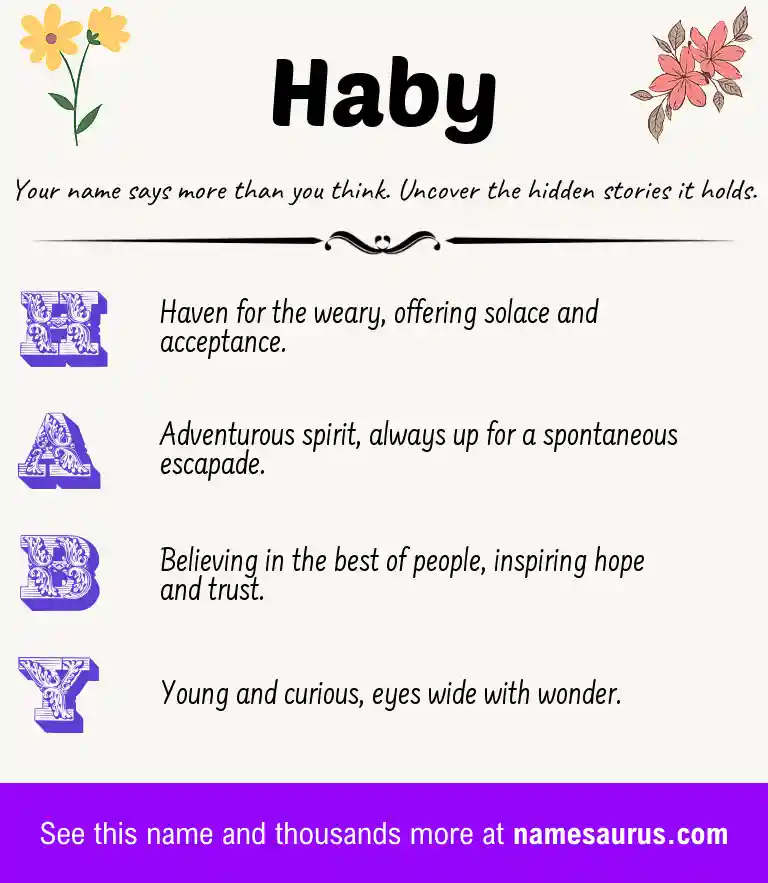 Acrostic poem about Haby.