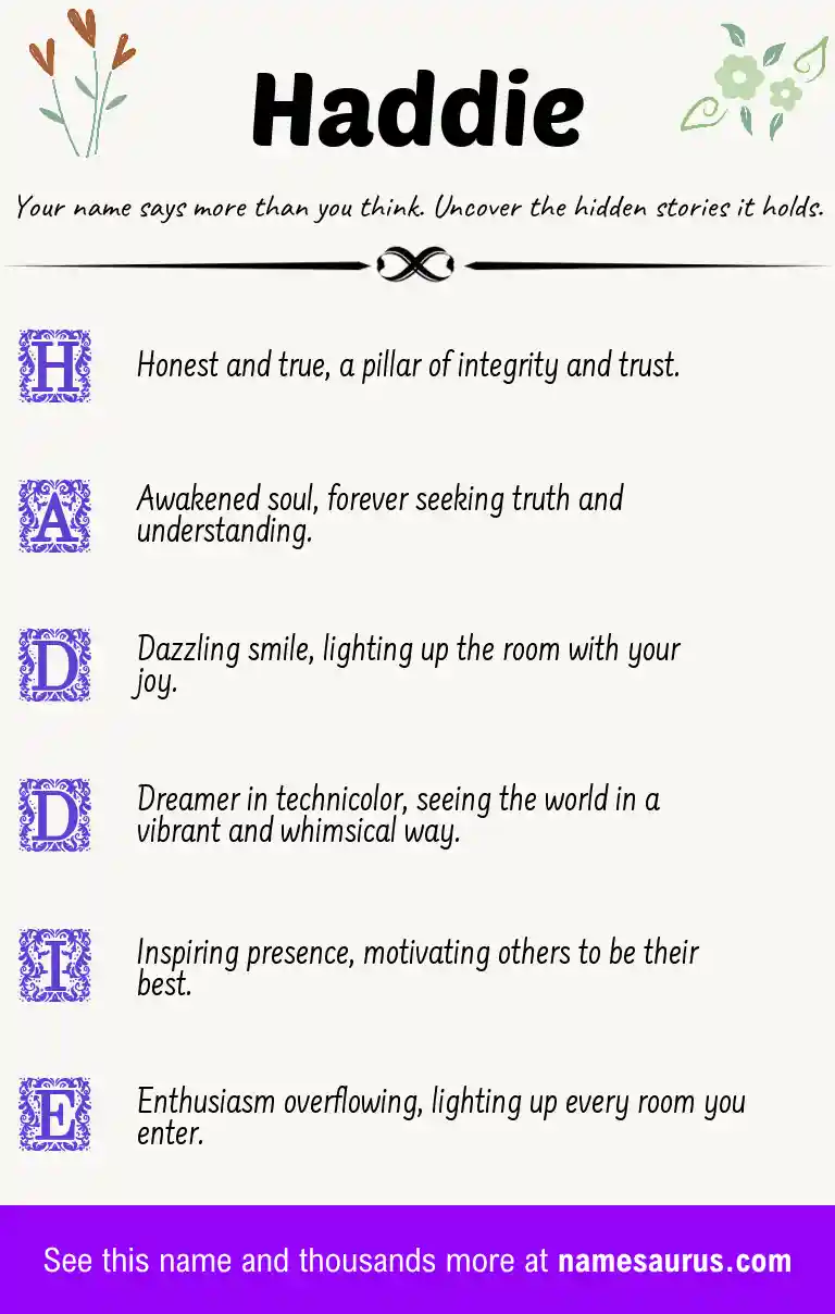 Acrostic poem about Haddie.