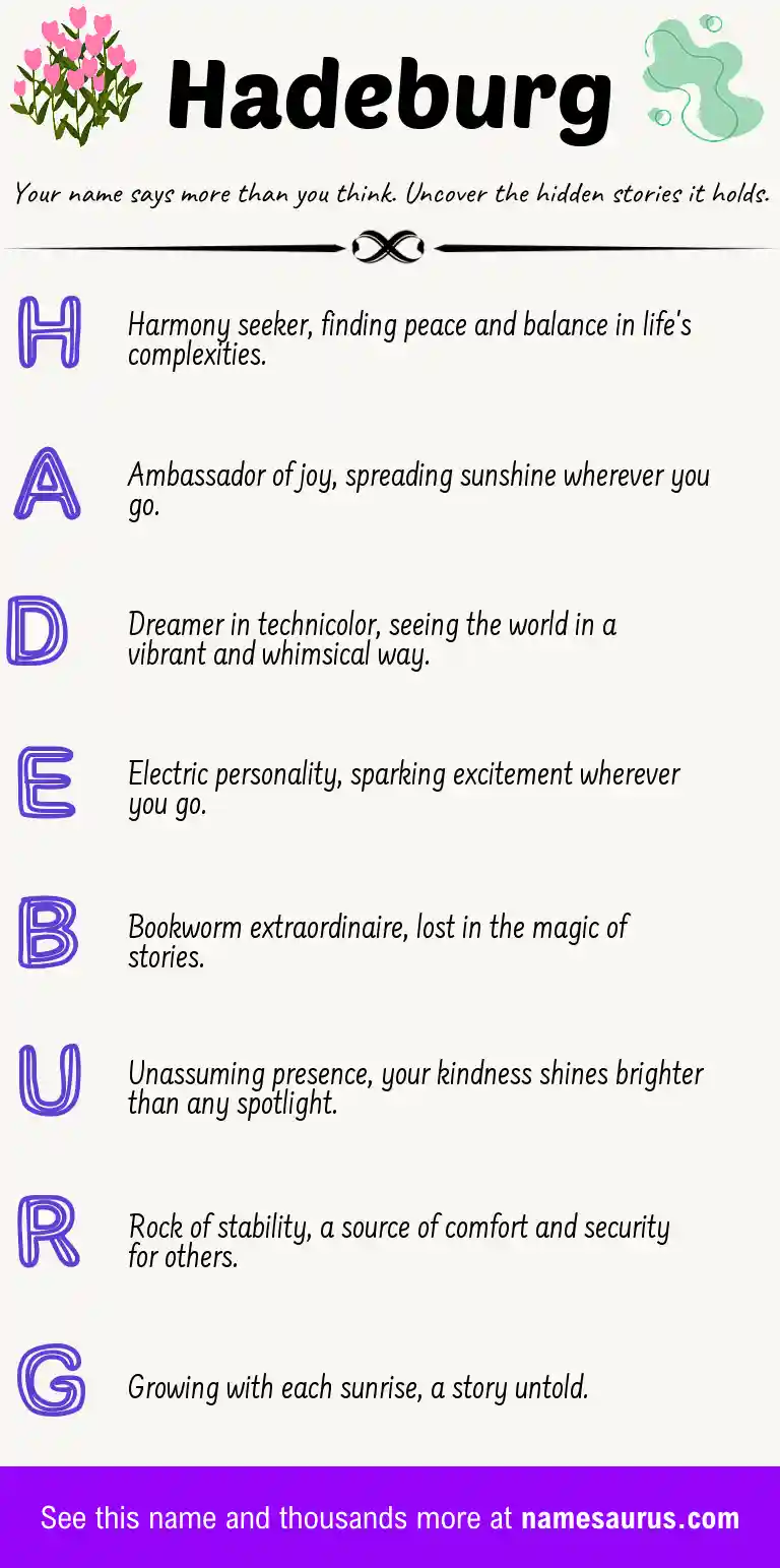 Acrostic poem about Hadeburg.