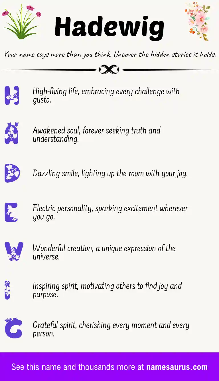 Acrostic poem about Hadewig.