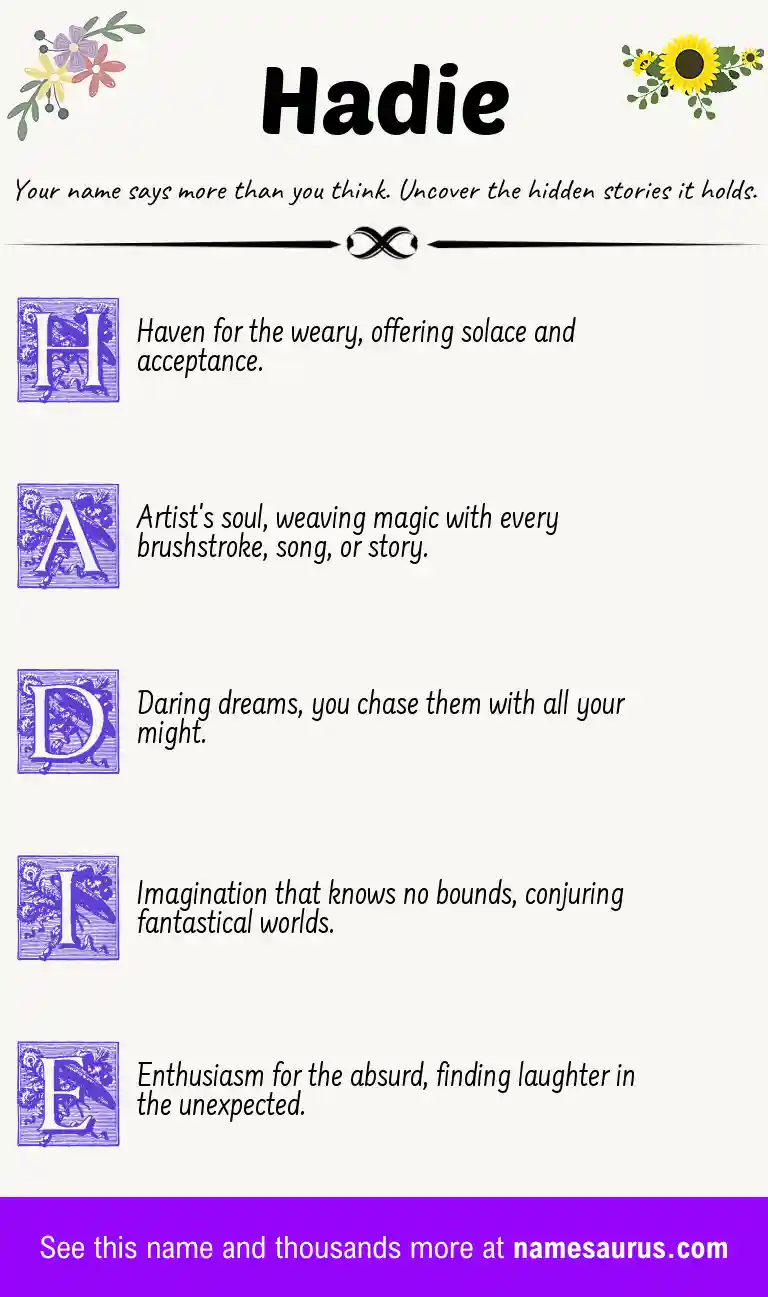 Acrostic poem about Hadie.