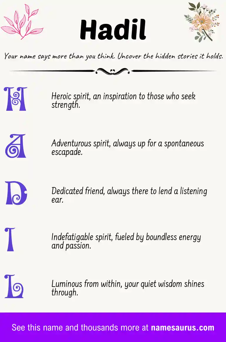 Acrostic poem about Hadil.