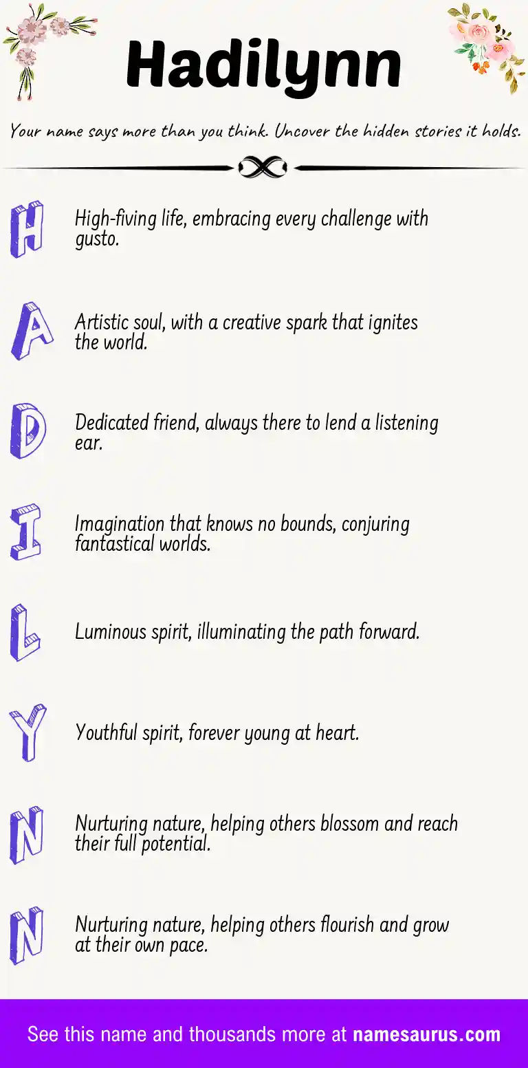 Acrostic poem about Hadilynn.