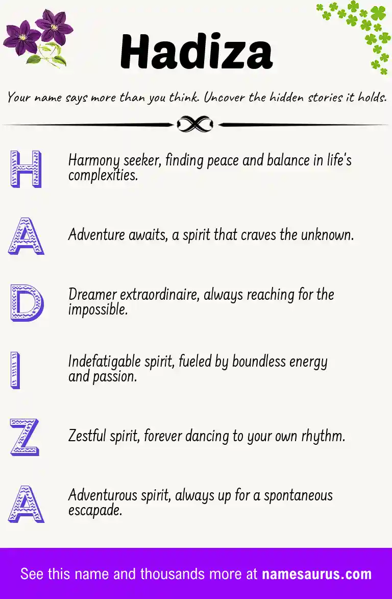 Acrostic poem about Hadiza.