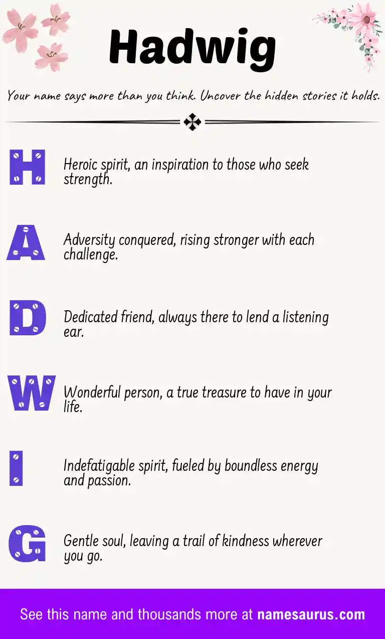 Acrostic poem about Hadwig.