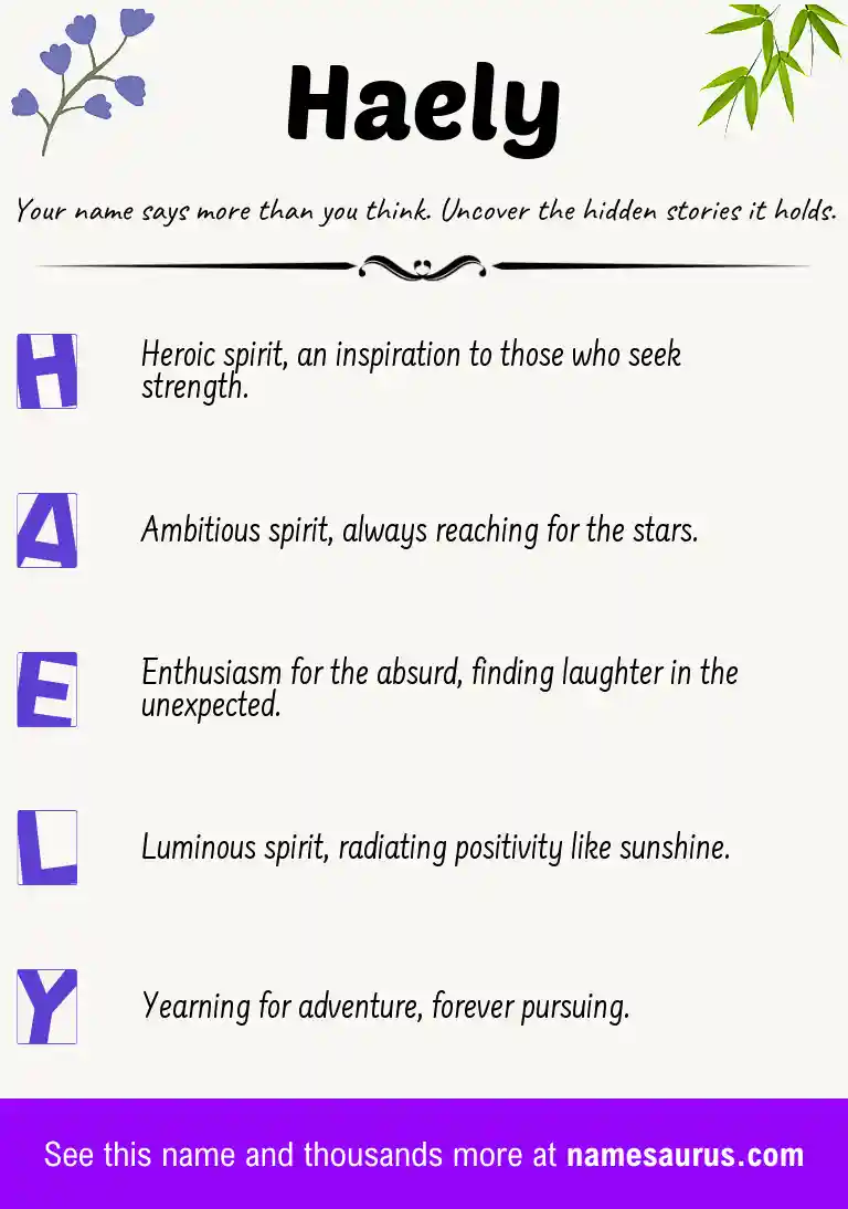 Acrostic poem about Haely.