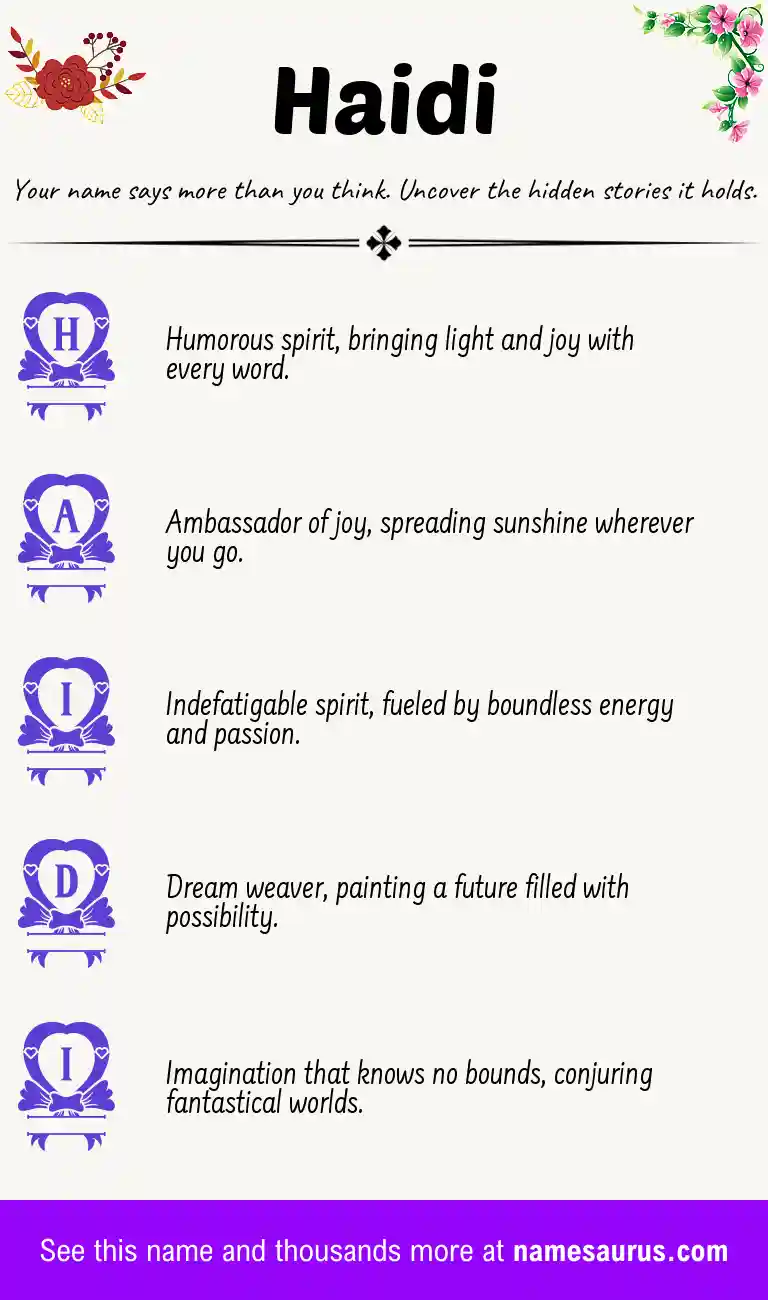 Acrostic poem about Haidi.