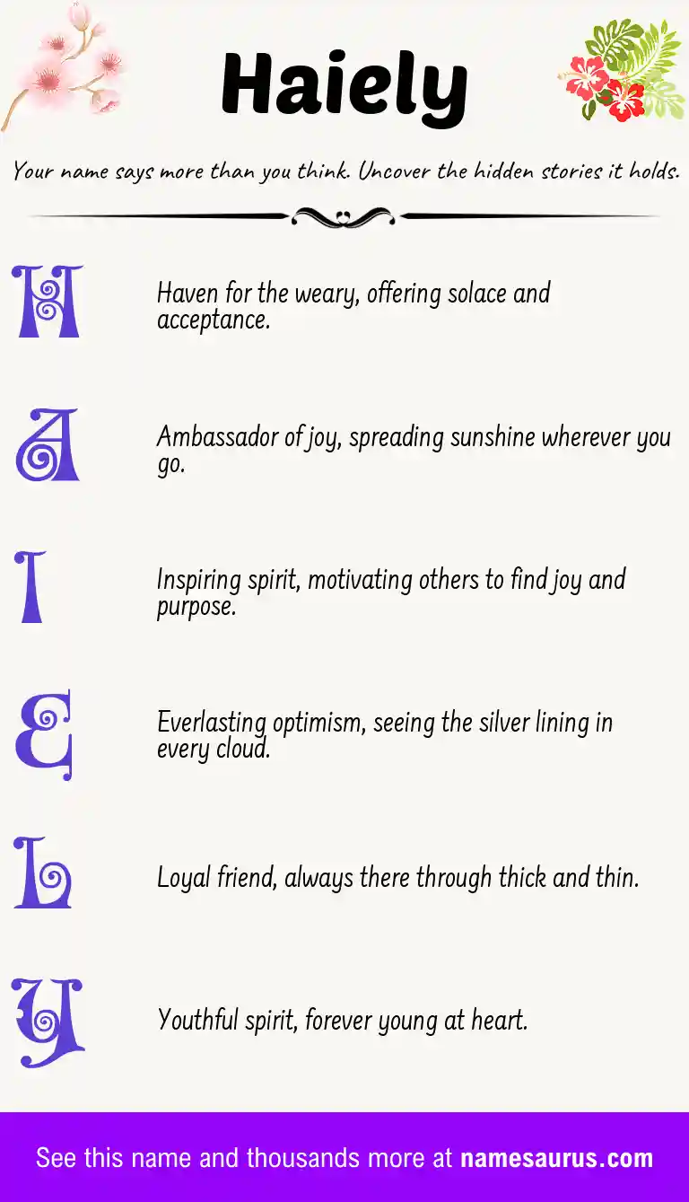 Acrostic poem about Haiely.