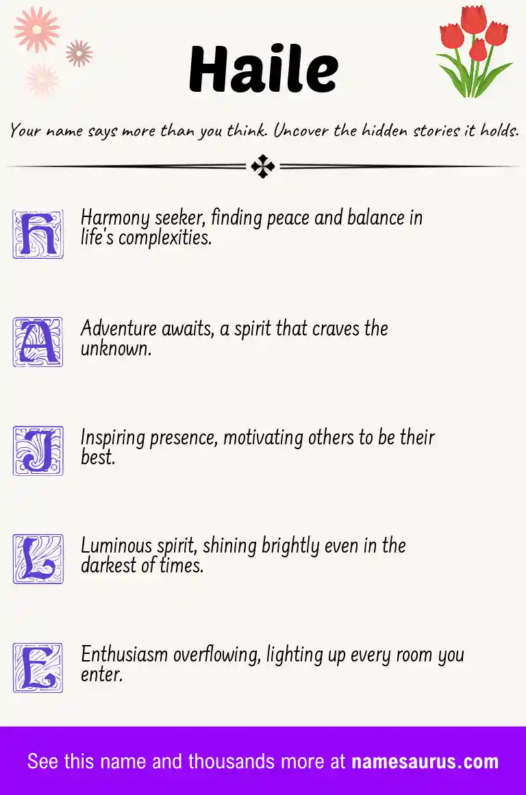 Acrostic poem about Haile.