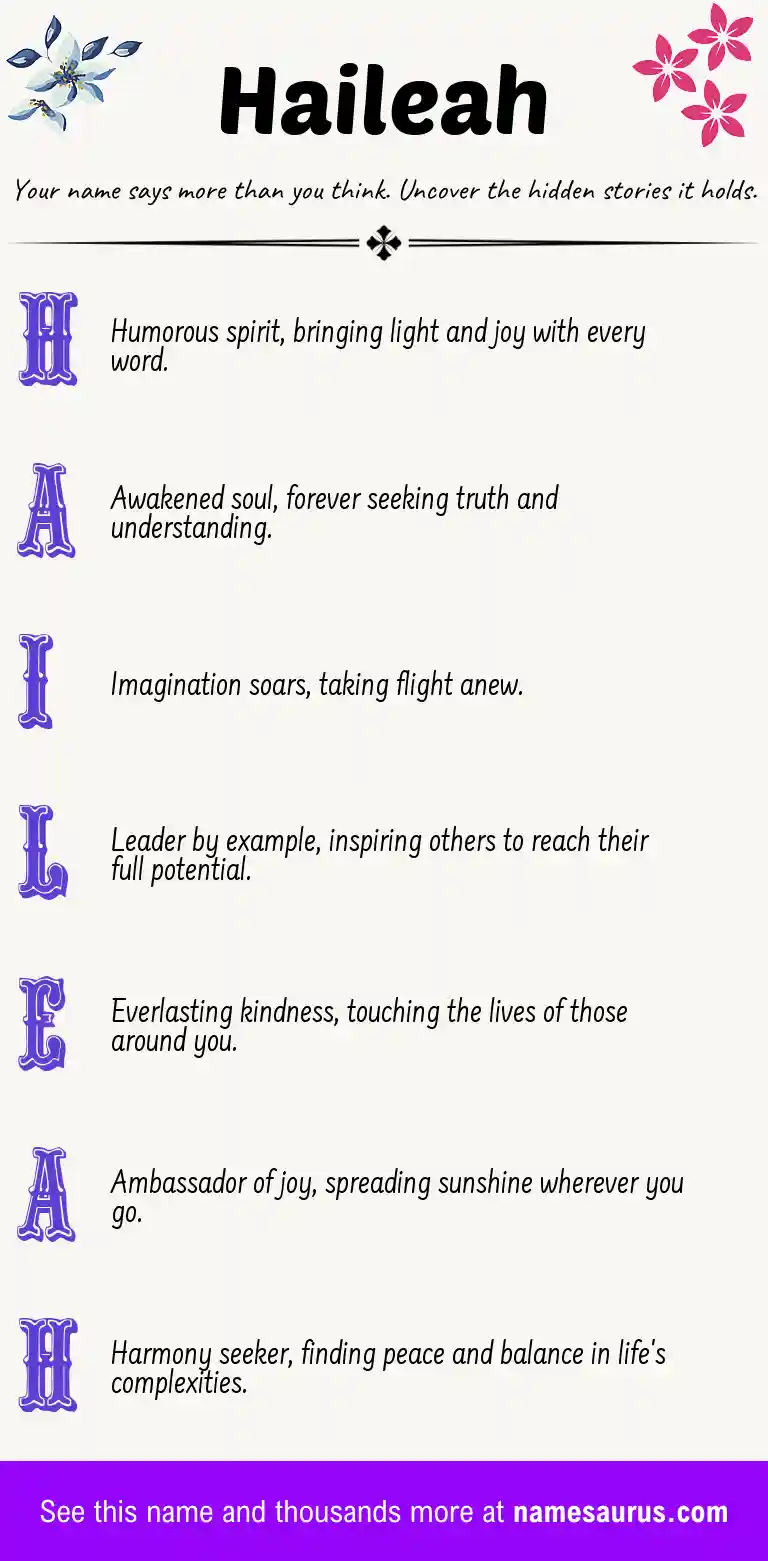 Acrostic poem about Haileah.