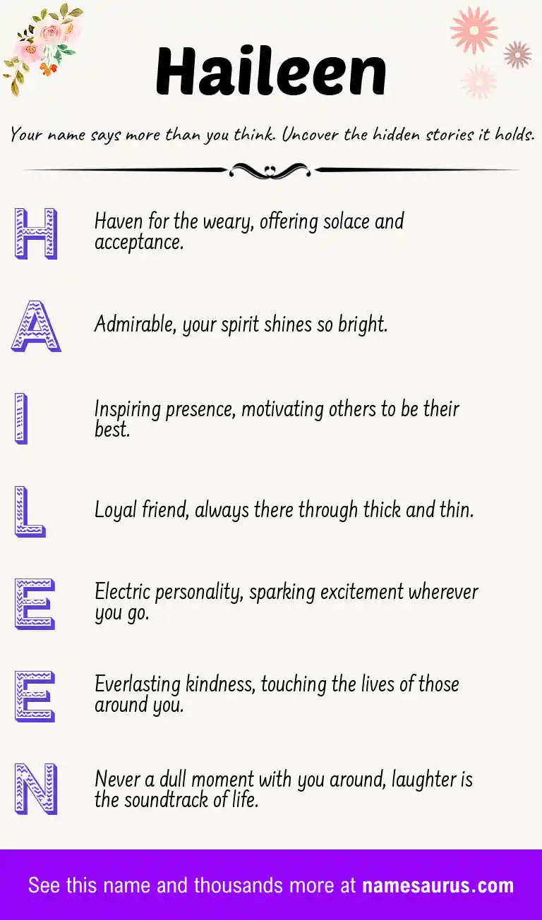 Acrostic poem about Haileen.