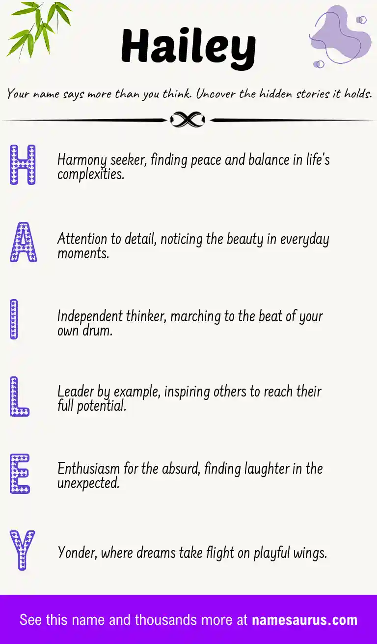 Acrostic poem about Hailey.
