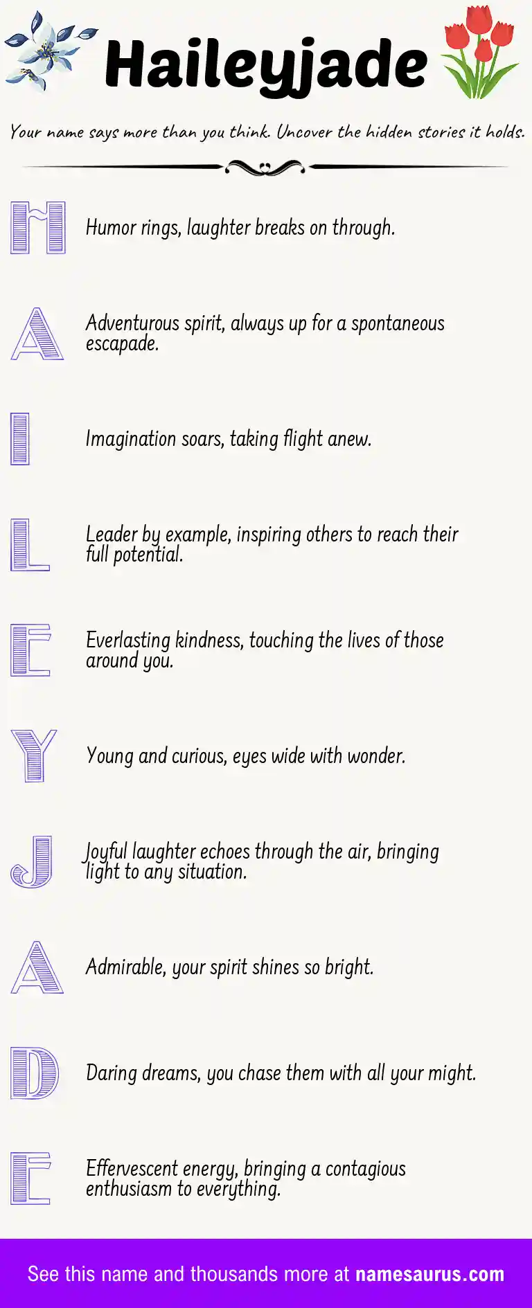 Acrostic poem about Haileyjade.