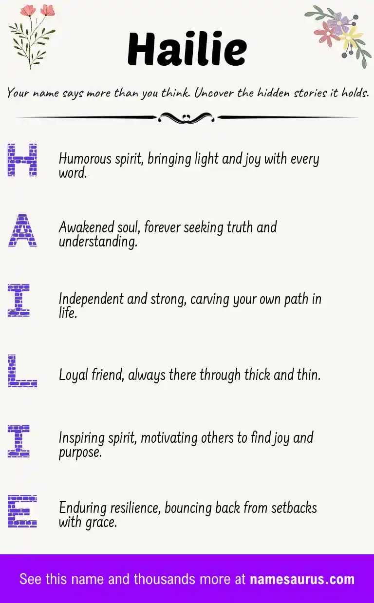 Acrostic poem about Hailie.