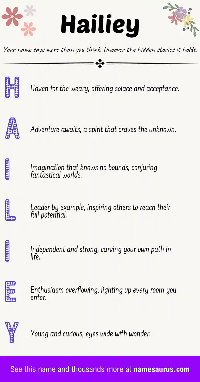 Acrostic poem about Hailiey.