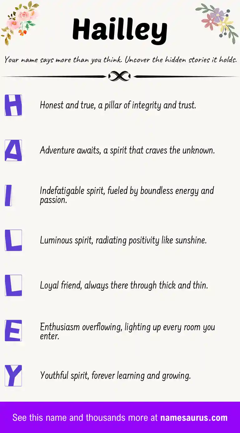 Acrostic poem about Hailley.