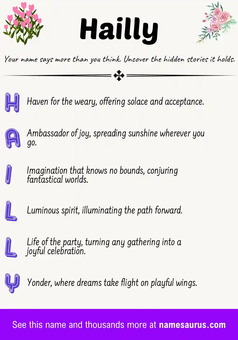 Acrostic poem about Hailly.