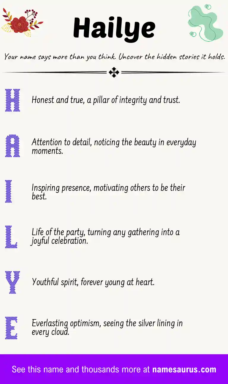 Acrostic poem about Hailye.