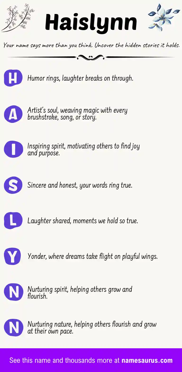 Acrostic poem about Haislynn.