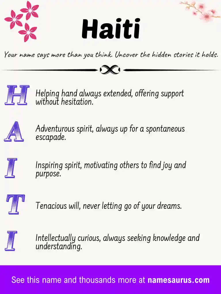 Acrostic poem about Haiti.