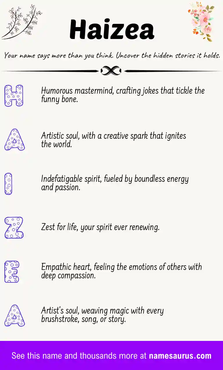 Acrostic poem about Haizea.