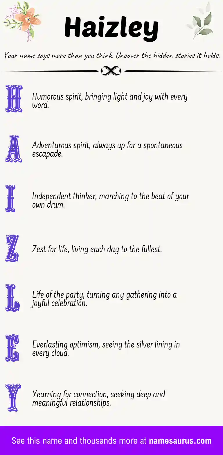 Acrostic poem about Haizley.