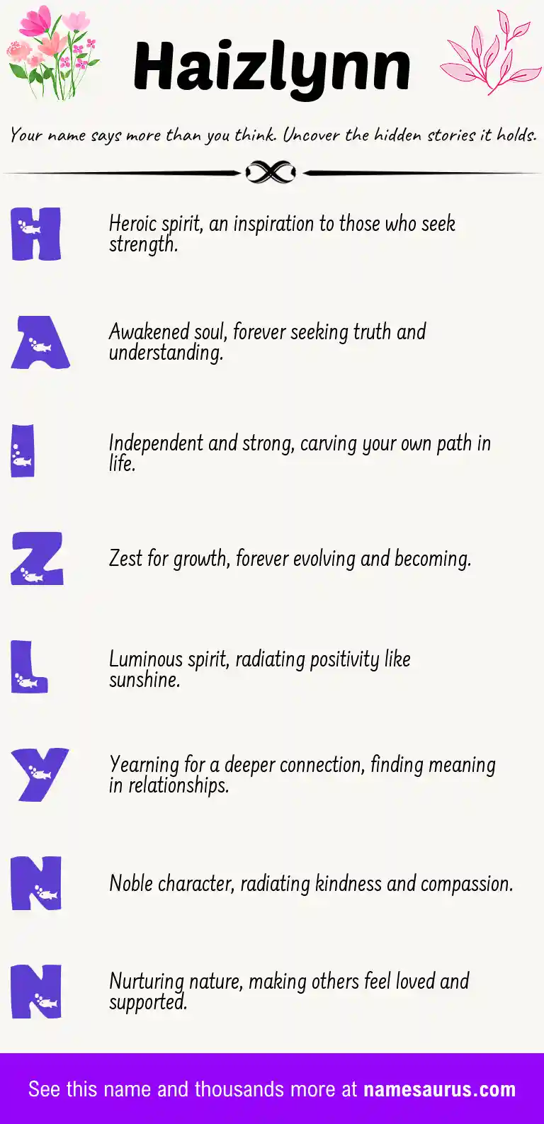 Acrostic poem about Haizlynn.