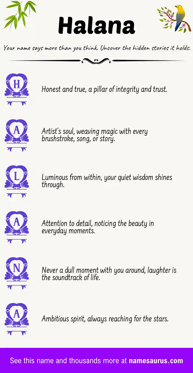 Acrostic poem about Halana.