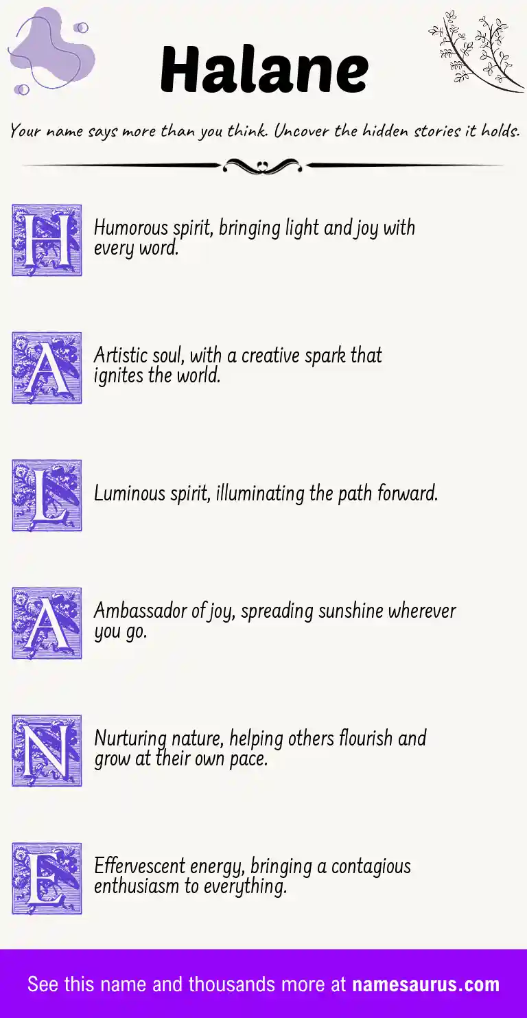 Acrostic poem about Halane.