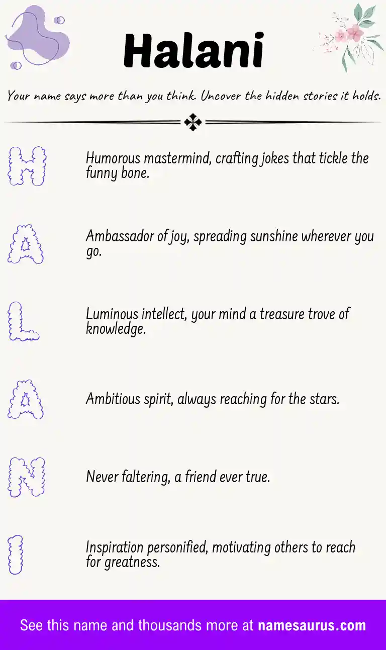 Acrostic poem about Halani.