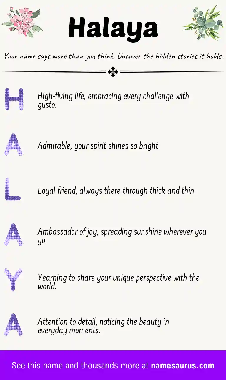 Acrostic poem about Halaya.