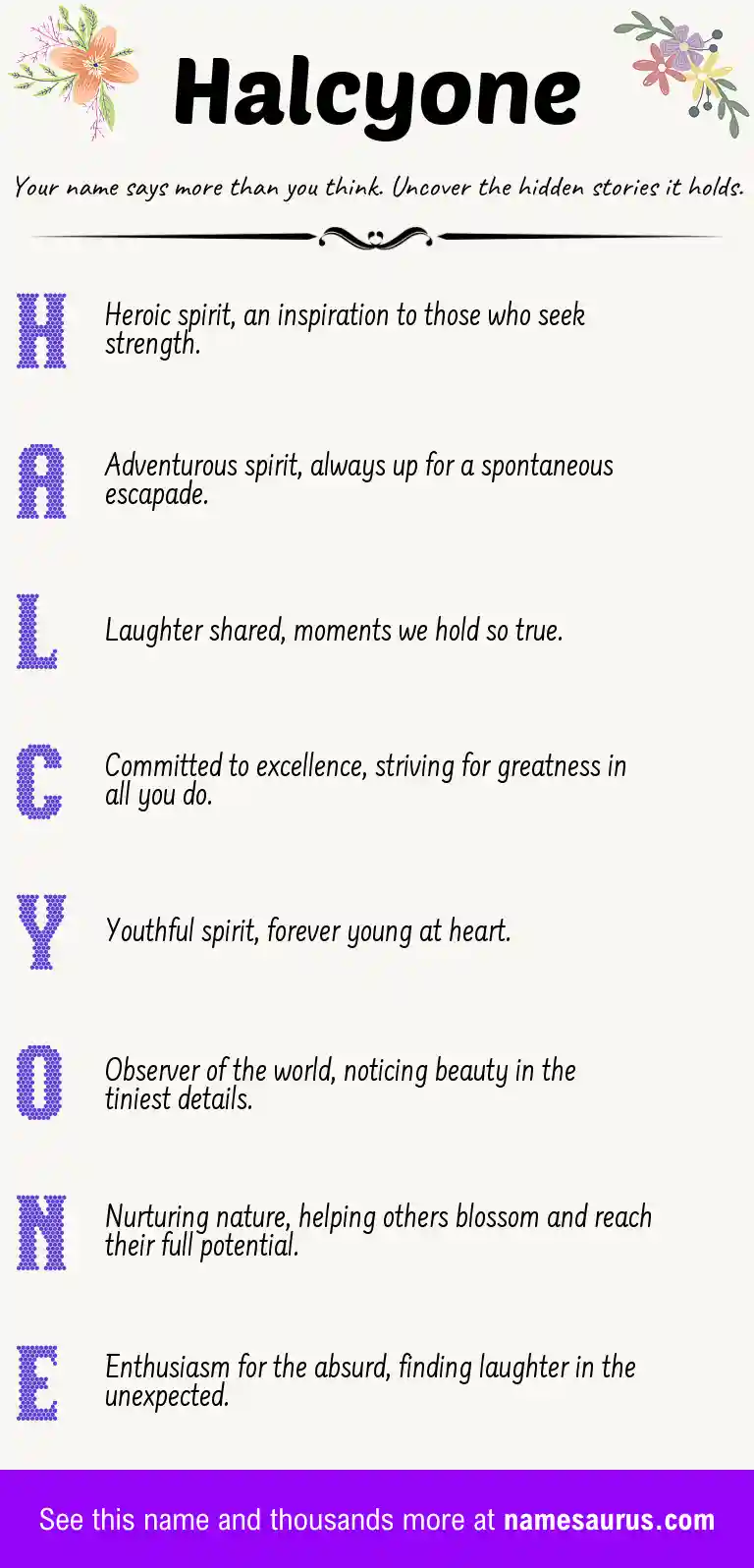 Acrostic poem about Halcyone.
